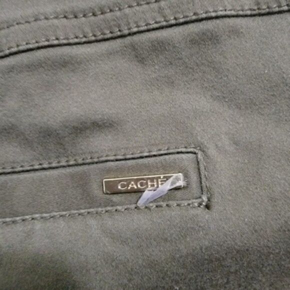 Cache Low Rise Army Green Split Ankle Pants Size 0 - Picture 9 of 9